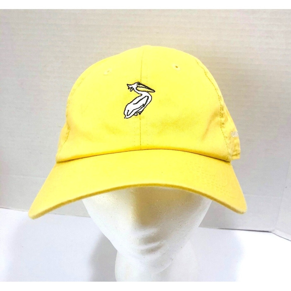 Orchid Island Womens Yellow Golf Hat Cap OS Embroidered‎ White Pelican Cup 2012